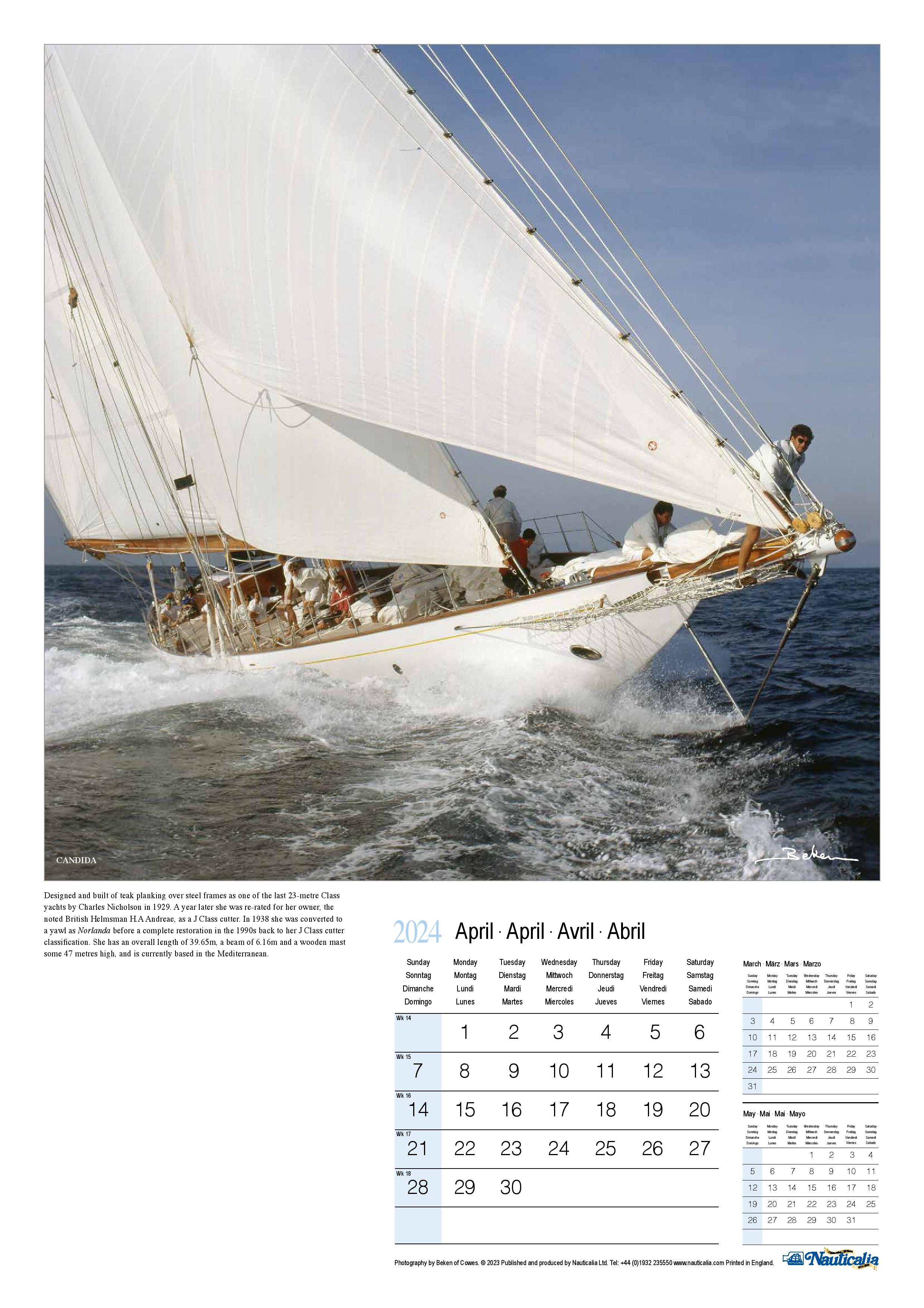 Calendar Beauty Of Sail Beken of Cowes Marine Photography